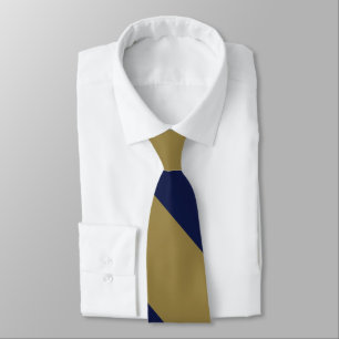 Stripe universiteit van Navy and Gold Broad Stropdas