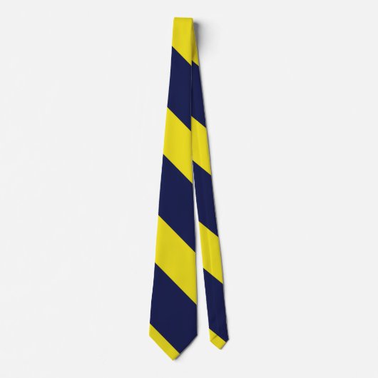 Stripe Universiteit van Navy en Maize Broad Stropdas (Voorkant)