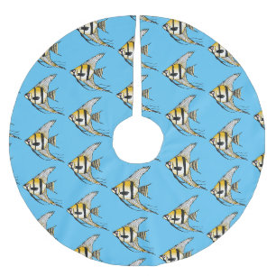 Striped angelfish cartoon illustratie kerstboom rok