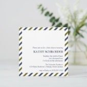 Striped Baby shower Invitation Sjabloon Kaart (Staand voorkant)