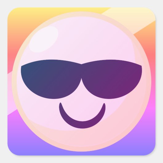 Striped Background Cool Emoji Pastel Stickers (Voorkant)