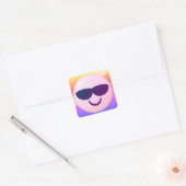 Striped Background Cool Emoji Pastel Stickers (Envelop)