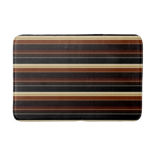 Striped badmat in bruin en zwart