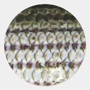 Striped Bass Fish Skin Print Ronde Sticker