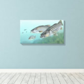 Striped Bass Painting Canvas Afdruk (Insitu (Houten vloer))