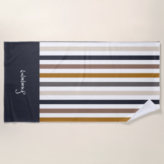 Striped Beach Towel – Neutral Earth Tone Strandlaken