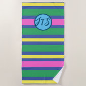 Striped Beach Towel with Gepersonaliseerd Monogram Strandlaken