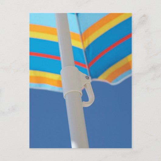 Striped Beach Umbrella Briefkaart (Voorkant)