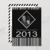 striped bekendmaking afstuderen 2013 uitnodiging briefkaart (Voorkant / Achterkant)