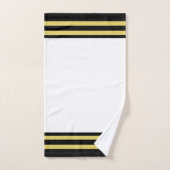 Striped Black & Golden on White Bath Towel Set Bad Handdoek (Handdoek)