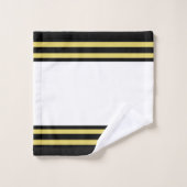 Striped Black & Golden on White Bath Towel Set Bad Handdoek (Wasdoekje)
