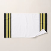 Striped Black & Golden on White Bath Towel Set Bad Handdoek (Handdoek)