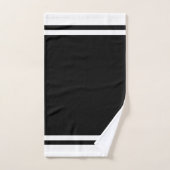 Striped Black & White Bath Towel Set Bad Handdoek (Handdoek)