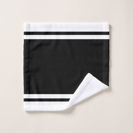Striped Black & White Bath Towel Set Bad Handdoek (Wasdoekje)