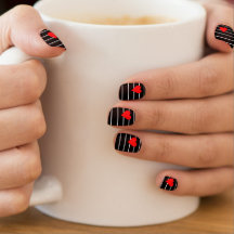 Striped Black, White en Red Valentijn