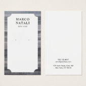 Striped Black White Marble Earring Display Card-ka Visitekaartje (Voorkant /achterkant)