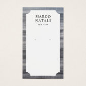 Striped Black White Marble Earring Display Card-ka Visitekaartje (Voorkant)