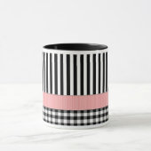 Striped Black White Pattern-ontwerp Mok (Midden)