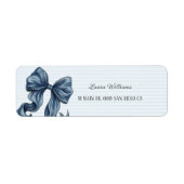 Striped Blue Bow  Etiket (Voorkant)