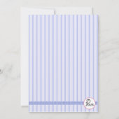 Striped Blue Cross Uitnodiging. Kaart (Achterkant)