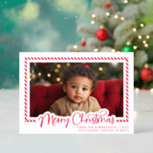 Striped Border Merry Christmas