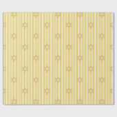 Striped Candle Flame Yellow Jewish Star of David Cadeaupapier (Vlak)