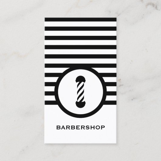 Striped Chic Barbershop Visitekaartje (Voorkant)