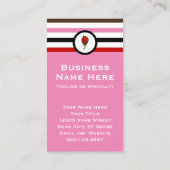 Striped Chic Chocolate Strawberry Visitekaartje (Achterkant)