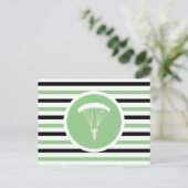 Striped Chic Skydiver Briefkaart (Staand voorkant)