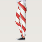 Striped Christmas Candy Cane Leggings (Gauche)