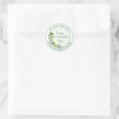 Striped Clovers Envelope Seal Ronde Sticker (Tas)