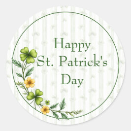 Striped Clovers  Ronde Sticker