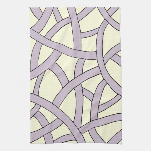 Striped design Paarse crème Theedoek (Verticaal)