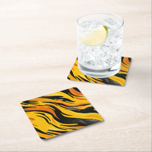 Striped design vierkante kartonnen onderzetter