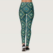 Striped Diamonds - Blauwgroen Leggings (Achterkant)