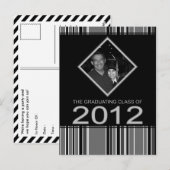 striped graduation notice 2012 uitnodiging briefkaart (Voorkant / Achterkant)
