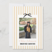  Striped Graduation Party Invitation With a Bow (Devant)