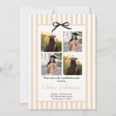  Striped Graduation Party Invitation With a Bow (Dos)