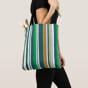 Striped Grocery Shopping Canvas tas