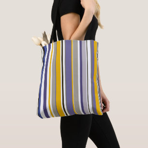 Striped Grocery Shopping Canvas tas