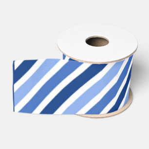 Striped Grosgrain lint:Blauwe en witte strepen Lint