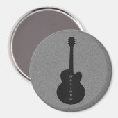 Striped Guitar Magnet, Black Magneet (Voorkant / Achterkant)