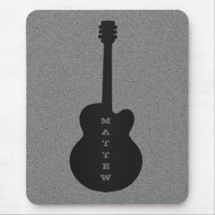 Striped Guitar Mousepad, Jet Black Muismat
