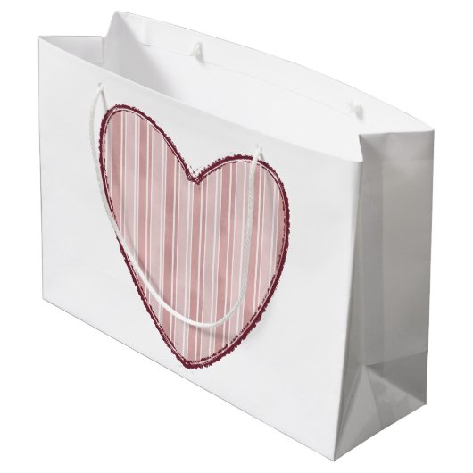 Striped Heart Groot Cadeauzakje (Achterkant Gekanteld)
