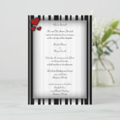 Striped Heart Invitations Kaart (Staand voorkant)