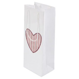 Striped Heart Wijn Cadeautas