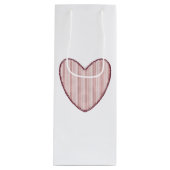 Striped Heart Wijn Cadeautas (Voorkant)