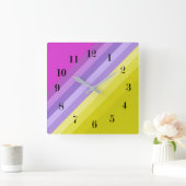 Striped, helder vierkante klok (Huis)