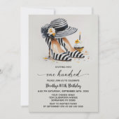 Striped High Heel Shoes 100th Birthday Kaart (Voorkant)