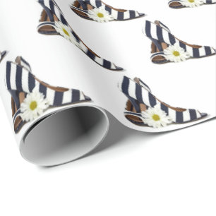 Striped High Heels met Daisy Cadeaupapier